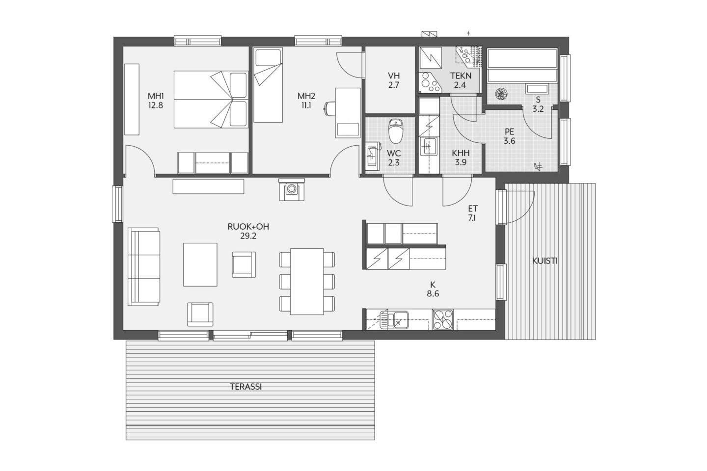 Nordic modern 105 pohja
